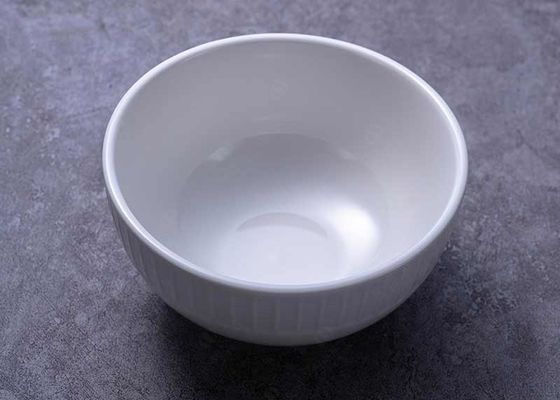 FDA Certificated 5 Inch Embossed White Porcelain Bowls