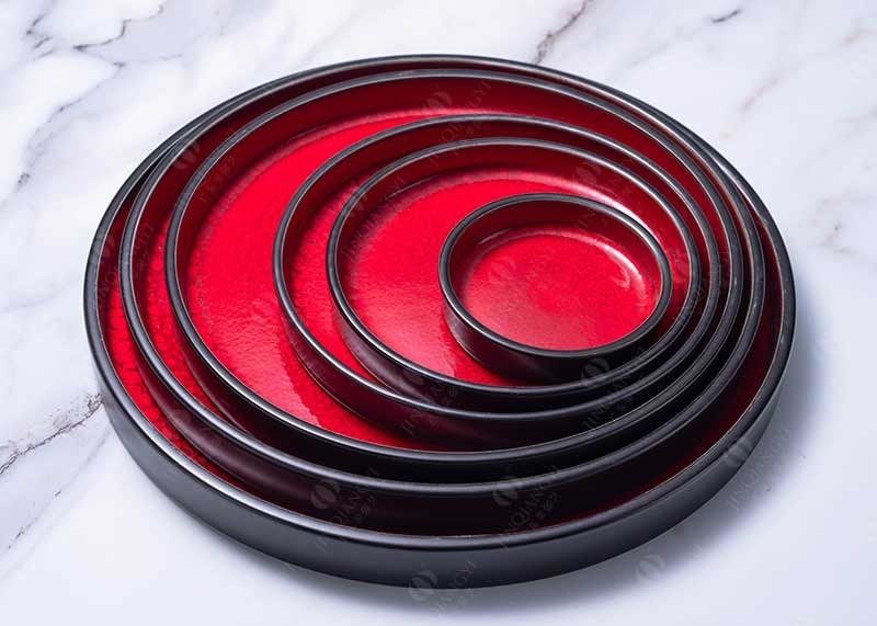 Impact Resistance Straight Ceramic Dinner Plate Microwave Safe